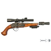 Steampunk vuursteenpistool (46cm)