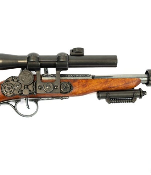 Denix Pistolet à silex steampunk (46 cm)