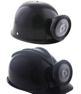 Miner's helmet with light (batteries not included)