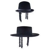 Straight-style hat with sidelocks