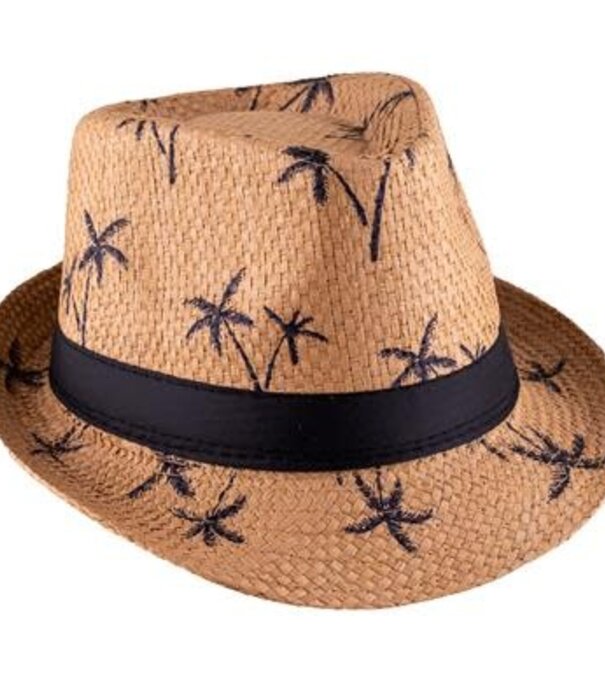 Chapeau d'été à motif de palmiers