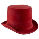 Haut-de-forme rouge aspect cuir