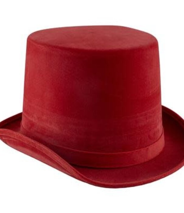 Haut-de-forme rouge aspect cuir