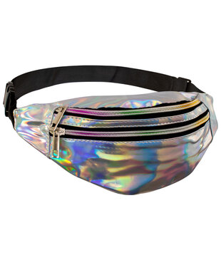 Holographic silver waist bag