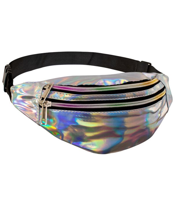 Holographic silver waist bag