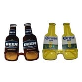 yellow beer bottle glasses
