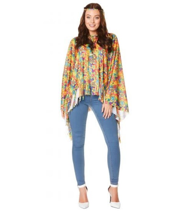Poncho hippie tie-dye (taille unique)