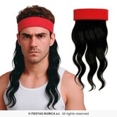 Pruik bruin Mullet