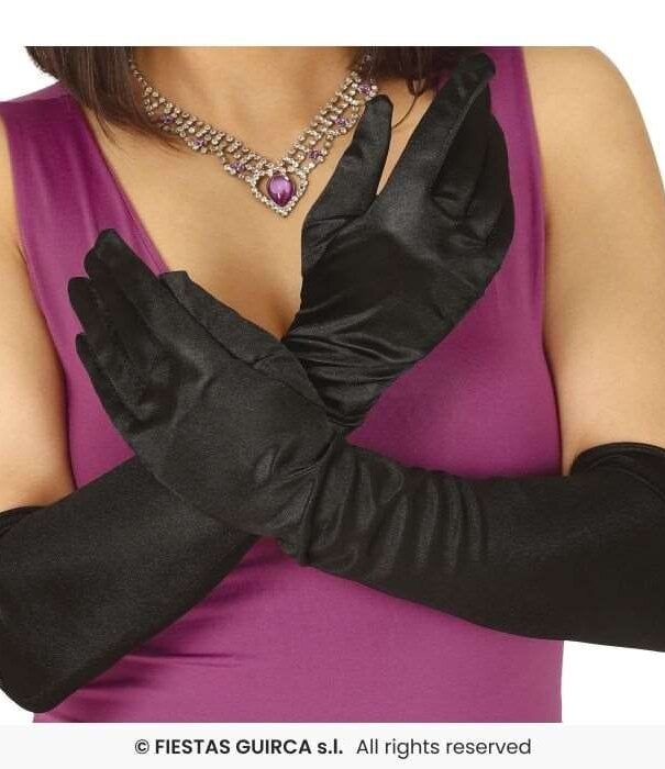 Black satin glove