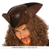 Piraat bruin tricorn