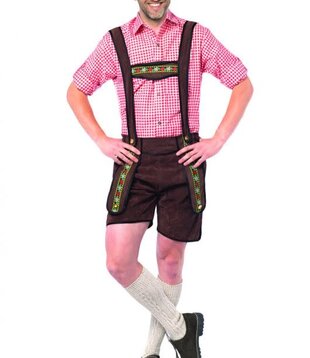 Lederhose Johann donkerbruin XL short