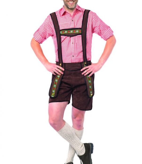 Lederhose Johann donkerbruin XL short