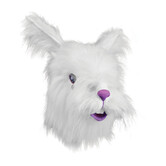 wit pluche konijnenmasker