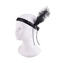 Charleston headband with a black feather