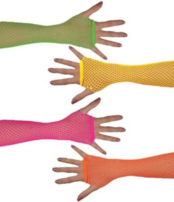 gants en filet longs fluorescents