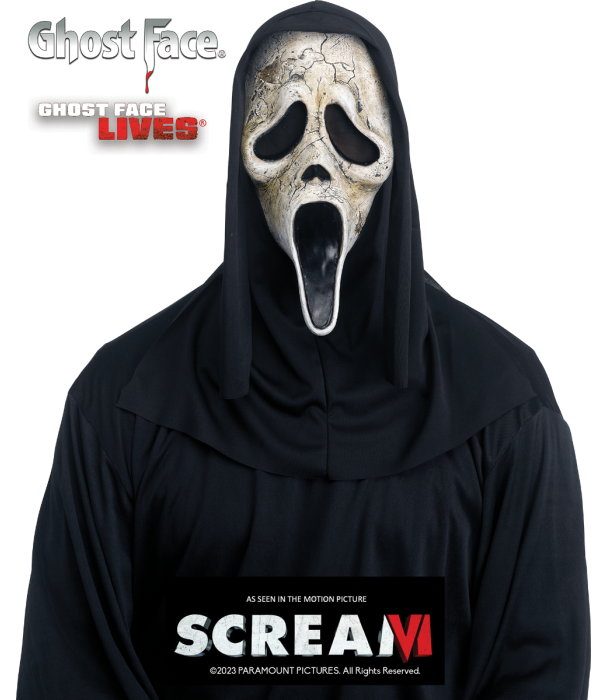Ghost Face Aged Masker met kap Officiele Licentie