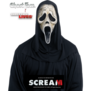 Ghost Face Aged Masker met kap Officiele Licentie