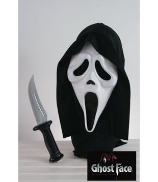 Ghost Face Masker met kap & Mes Officiele Licentie