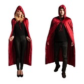 Rode Cape Velours  Met kap
