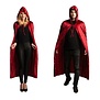 Rode Cape Velours  Met kap