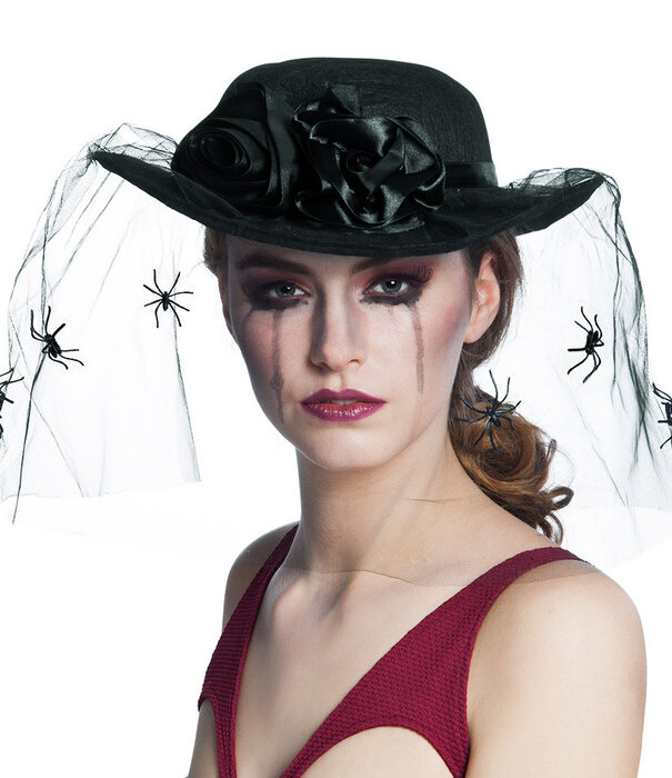 hat spider widow with veil