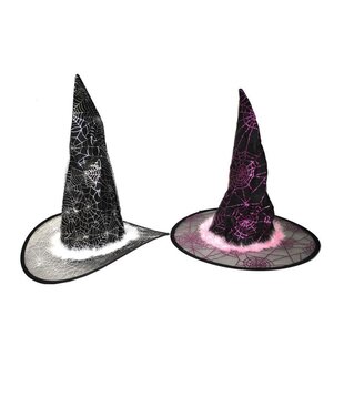 black glitter spiderweb witch hat