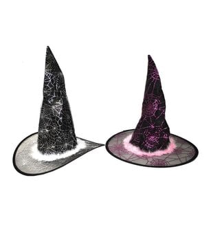 heksenhoed glitter spinnenweb zwart