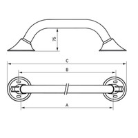 Wandbeugel Handicare Linido Aangepast Sanitair Muurbevestiging 40 cm RVS-look