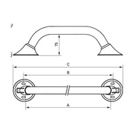 Wandbeugel Handicare Linido Aangepast Sanitair Muurbevestiging 50 cm RVS-look