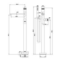 Bad Thermostaatkraan Aqua Splash Exclusive Vrijstaand Compleet Geborsteld Staal