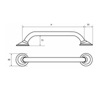 Wandbeugel Handicare Linido Aangepast Sanitair 90 cm Wit