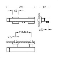 Douchemengkraan Tres Slim met Handdouche 27.5x8.7 cm Vierkant Mat Zwart