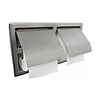 Toiletrolhouder met Plateau Legplankje Dubbel Wiesbaden 304 RVS (met klep)