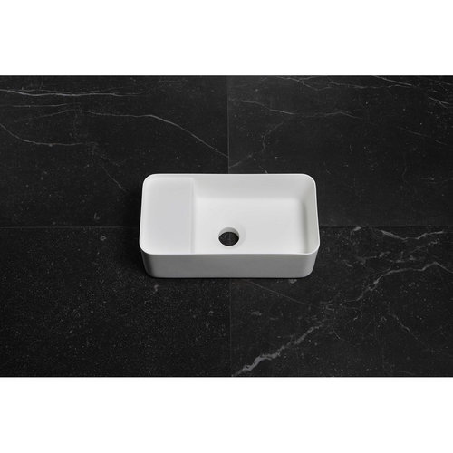 Fontein Luca Sanitair 35x18,5x12 cm Solid Surface Mat Wit (zonder kraangat) 