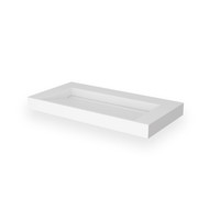 Opbouw Wastafel EH Design Stretto 905x455x80 mm Solid Surface Mat Wit