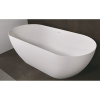 Vrijstaand Ligbad Luca Sanitair Vasca 175x80x58 cm Solid Surface Mat Wit (inclusief afvoer en sifon)