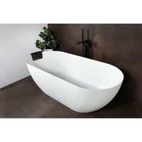 Vrijstaand Ligbad Luca Sanitair Vasca 175x80x58 cm Solid Surface Mat Wit (inclusief afvoer en sifon)