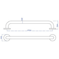 Badgreep Plieger Uni 45 cm Mat Zwart