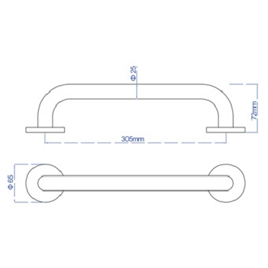 Badgreep Plieger Uni 30 cm Mat Zwart