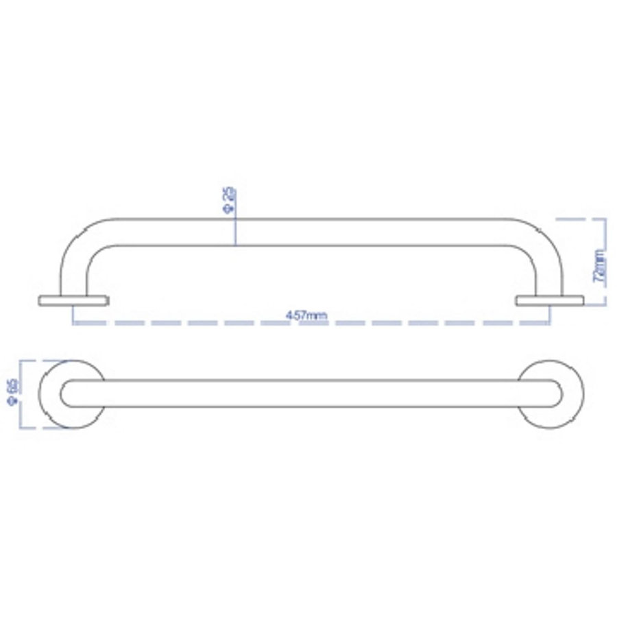 Badgreep Plieger Uni 45 cm Chroom