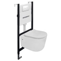 Toiletset Van Marcke Combo Up Pureflow Rimless Hang Wit