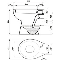 Vrijstaande Toiletpot Van Marcke ISIFIX Muuraansluiting (H(PK) 19.2 cm Wit