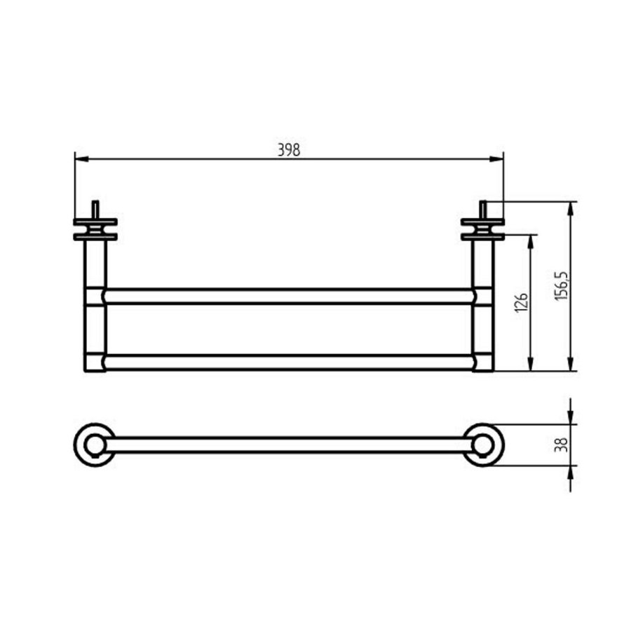 Handdoekhouder voor Radiatoren Haceka Adoria 39,8x15,7 cm Mat Chroom