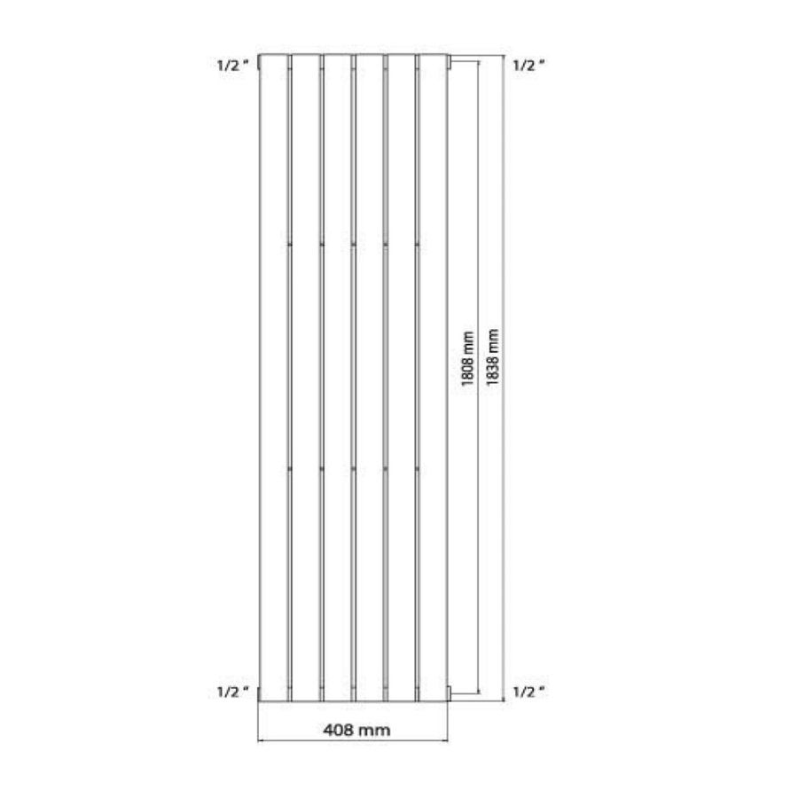 Designradiator Haceka Negev Adoria 40,8x184 cm Wit Onderaansluiting (789 Watt)