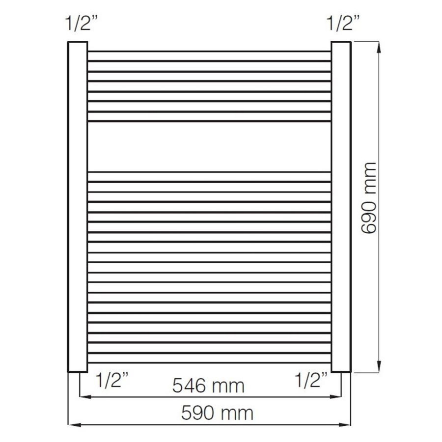 Designradiator Haceka Gobi Adoria 59x69 cm Zwart 6-Punts Aansluiting (368 Watt)