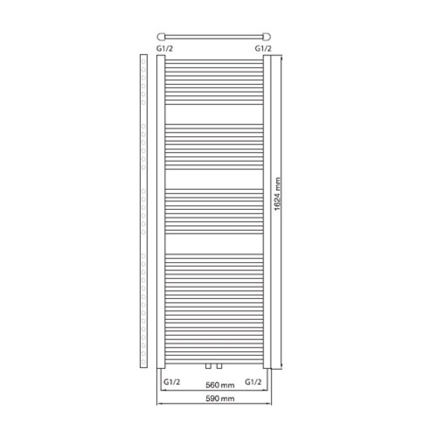 Designradiator Haceka Gobi Adoria 59x162,4 cm Wit 6-Punts Aansluiting (829 Watt)