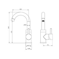 Wastafelkraan Sanilux Largo 24,4 cm RVS