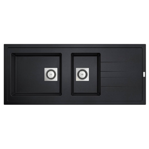 Inbouw Spoelbak Uitstortgootsteen Van Marcke Go Molto 117x50 cm Polyester Zwart 