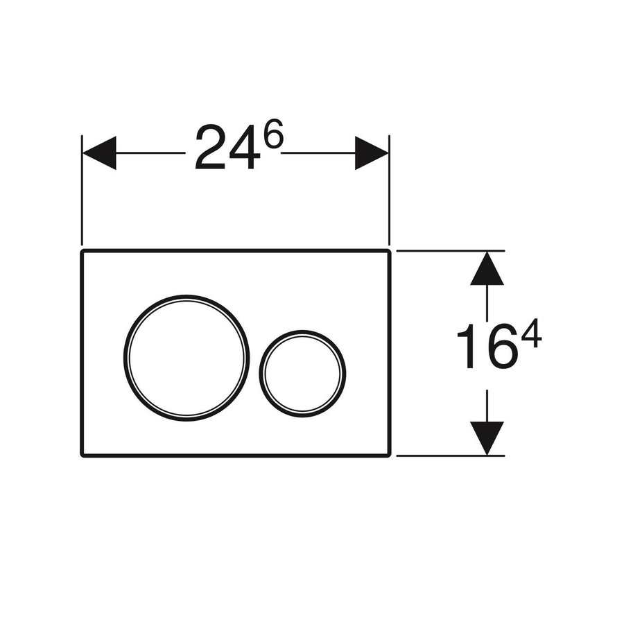 Bedieningsplaat Geberit Sigma 20 DF Mat Zwart