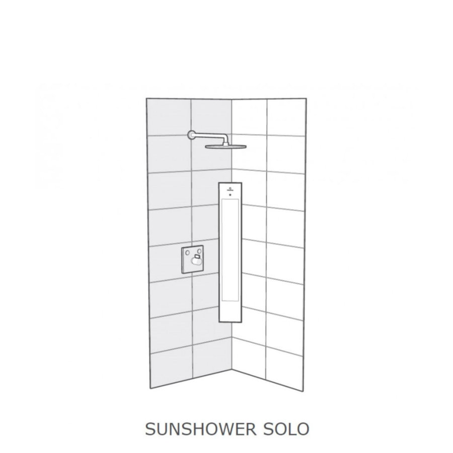 Sunshower Pure Mat Zwart Solo Infrarood Opbouwapparaat 20x125x18 cm Aluminium Mat Zwart